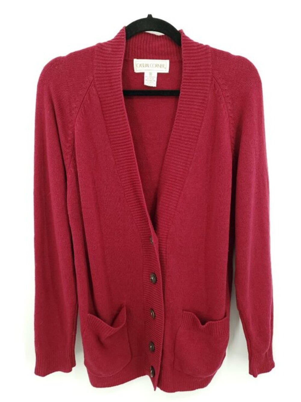 VTG Casual Corner Lambswool Button Front Cardigans M Red